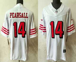 Men%27s San Francisco 49ers #14 Ricky Pearsall White FUSE Vapor Limited Throwback Stitched Jersey